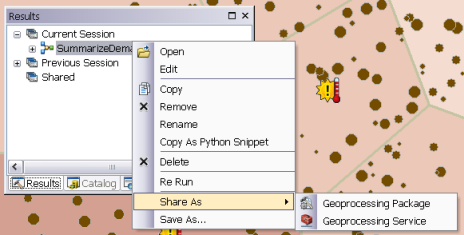 Sharing a geoprocessing result as a geoprocessing service Sharing a geoprocessing result as a geoprocessing service